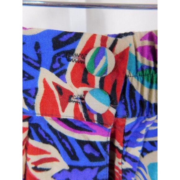 Vtg Worthington Blue Floral Pleated Skirt 8 USA 90s - Picture 4 of 11